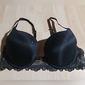 La Senza Black & Gold Rhinestone Bra